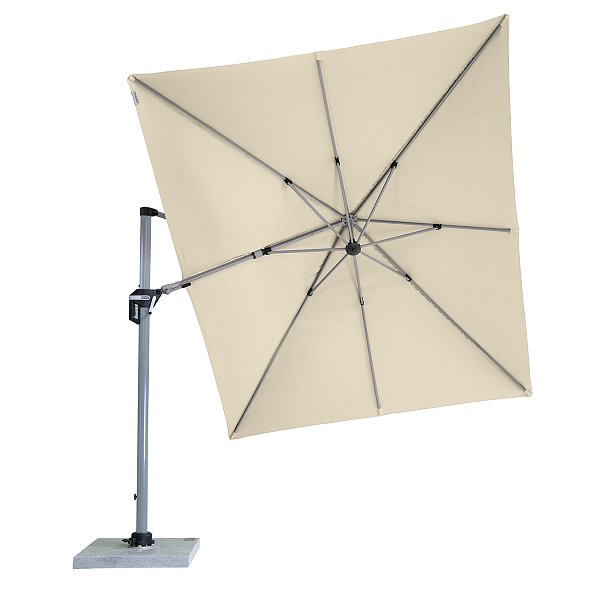 Slunečník DOPPLER Active výkyvný 350 x 260 cm, přírodní - naklopený maximálně doleva