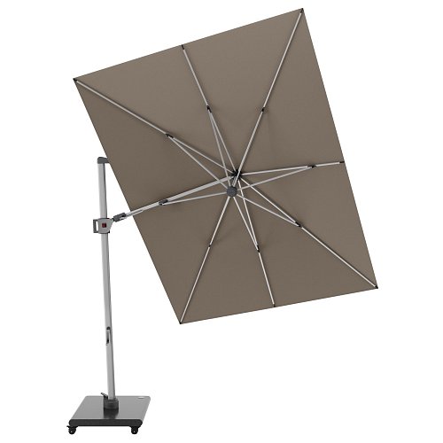 KNIRPS Hyperion 330 x 240 cm Prestige - luxusní výkyvný zahradní slunečník s boční tyčí kávová