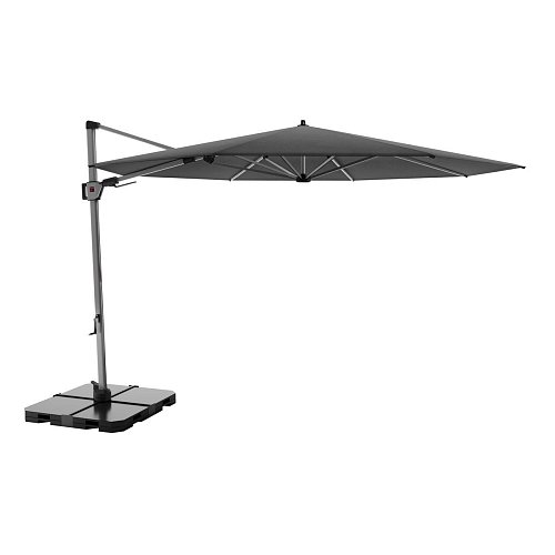 KNIRPS Hyperion 340 cm Prestige - luxusní výkyvný zahradní slunečník s boční tyčí tmavě šedá