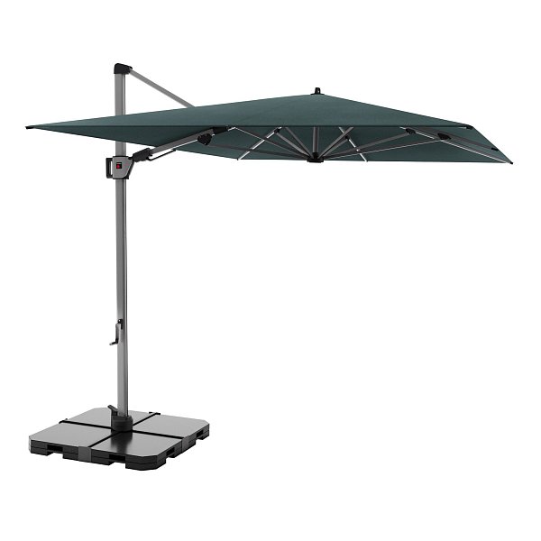 KNIRPS Hyperion 330 x 240 cm Prestige - luxusní výkyvný zahradní slunečník s boční tyčí, laguna