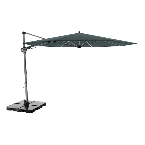 KNIRPS Hyperion 340 cm Prestige - luxusní výkyvný zahradní slunečník s boční tyčí, laguna