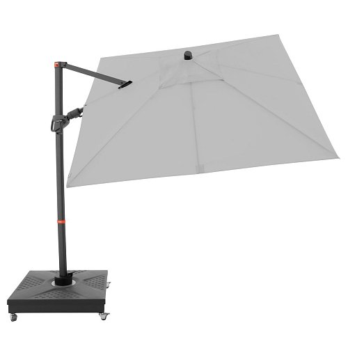 Doppler myZone 280 x 280 cm - výkyvný zahradní slunečník s boční tyčí světle šedá