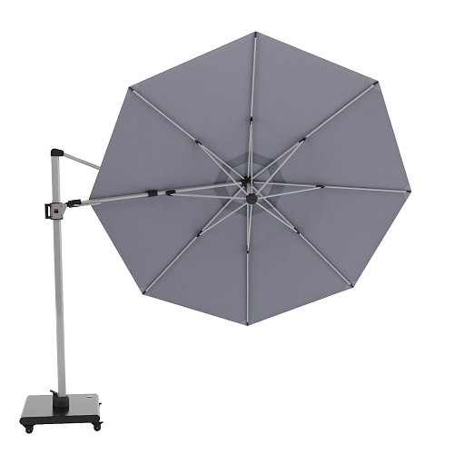 KNIRPS Hyperion 340 cm - luxusní výkyvný zahradní slunečník s boční tyčí světle šedá